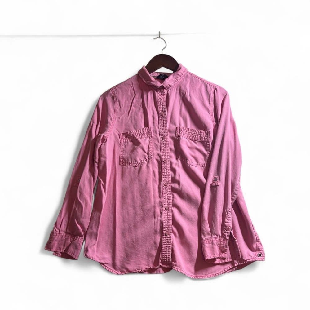 Intro. Women's Pink Button-Down Shirt Size Petite Medium